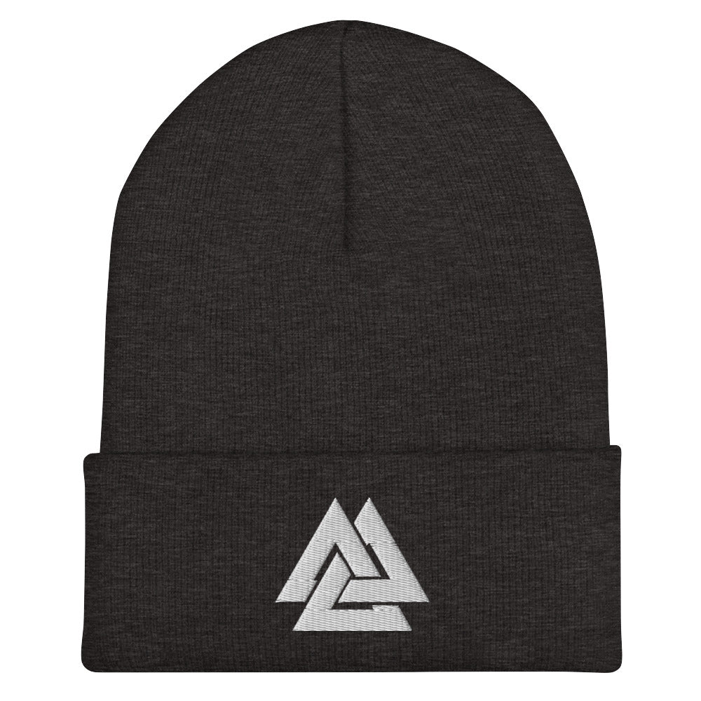 Men's Viking Valknut Embroidered Cuffed Beanie
