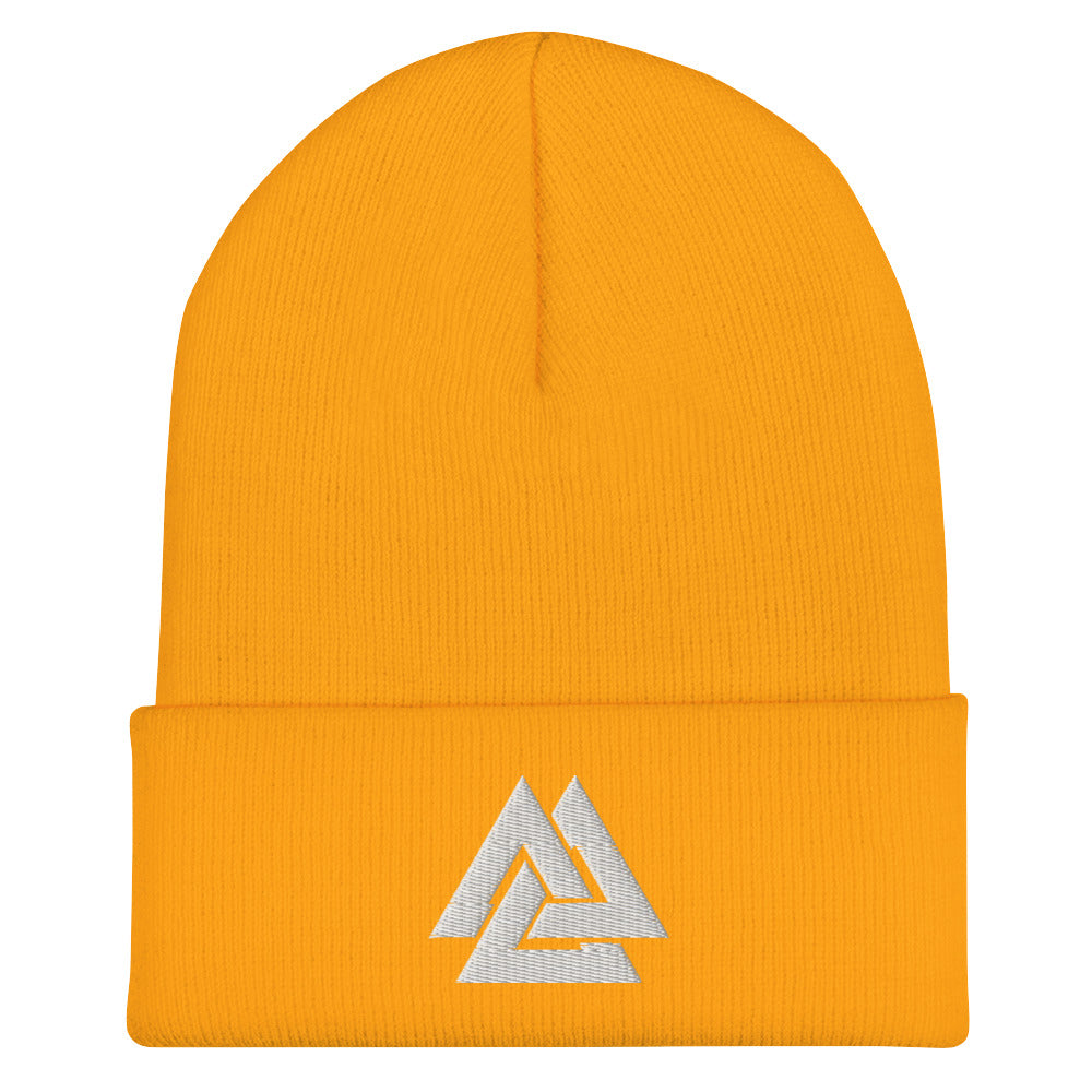Men's Viking Valknut Embroidered Cuffed Beanie