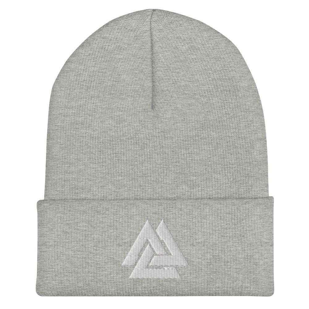 Men's Viking Valknut Embroidered Cuffed Beanie
