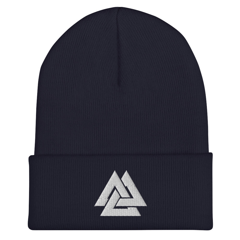 Men's Viking Valknut Embroidered Cuffed Beanie