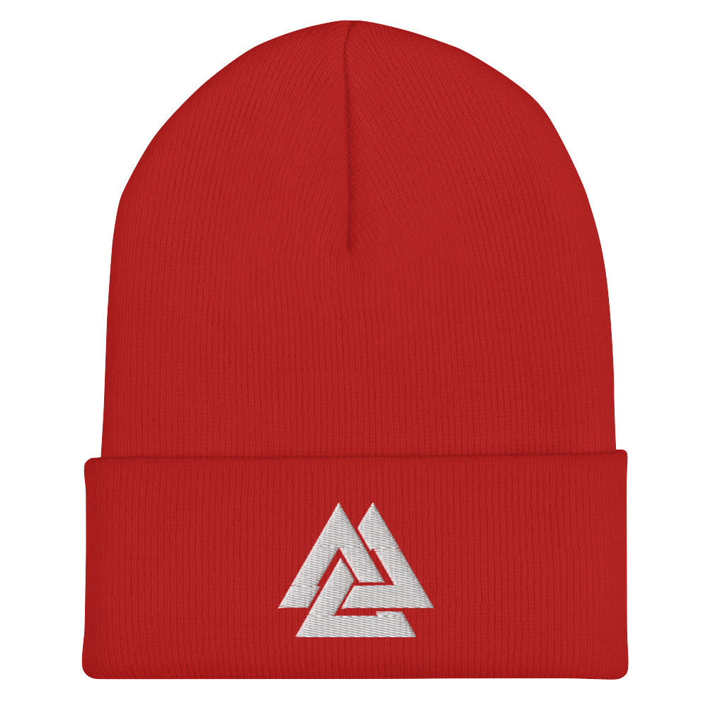 Men's Viking Valknut Embroidered Cuffed Beanie