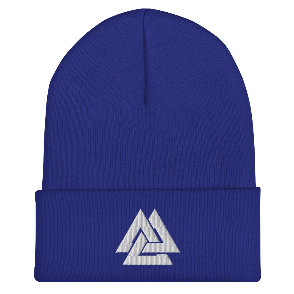 Men's Viking Valknut Embroidered Cuffed Beanie