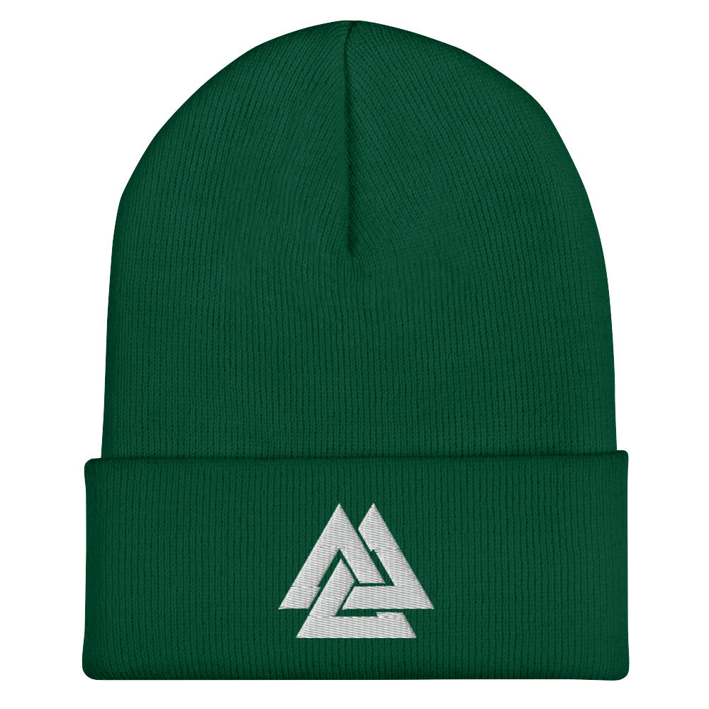 Men's Viking Valknut Embroidered Cuffed Beanie