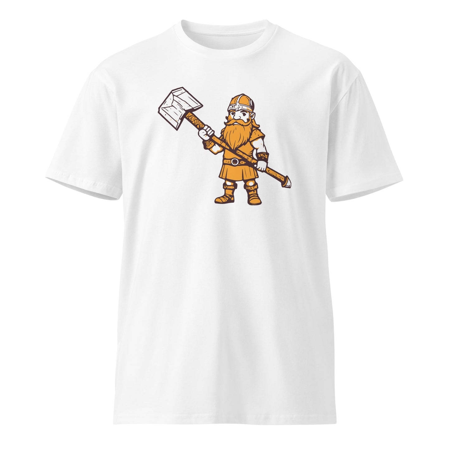 Viking warrior with traditional Weapon premium t-shirt