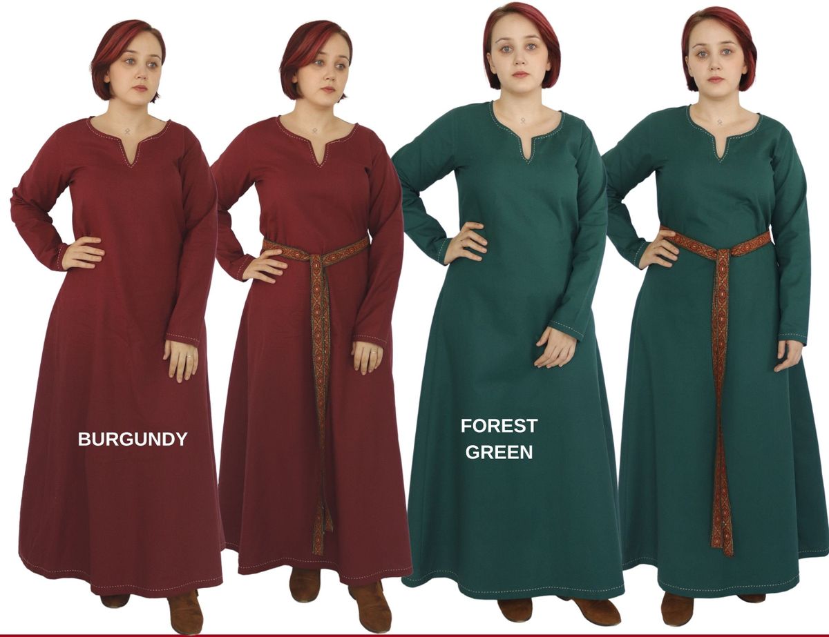 FREYA Cotton - Medieval Viking Renaissance Women's Underdress - Made in Turkey