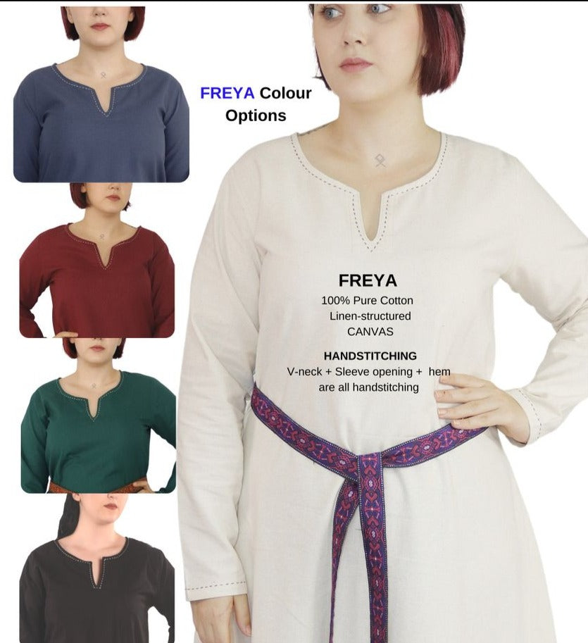 FREYA Cotton - Medieval Viking Renaissance Women's Underdress - Made in Turkey