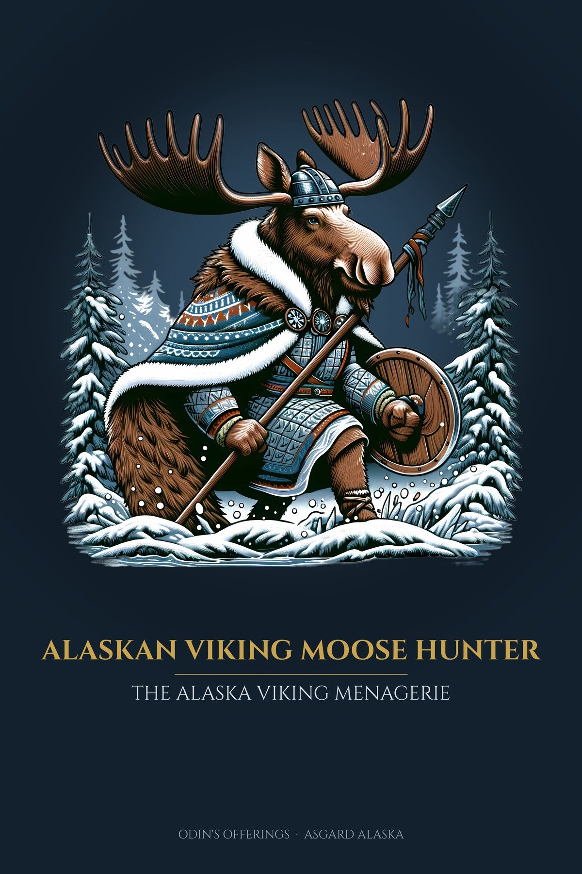 Alaskan Viking Moose Hunter – Art Print