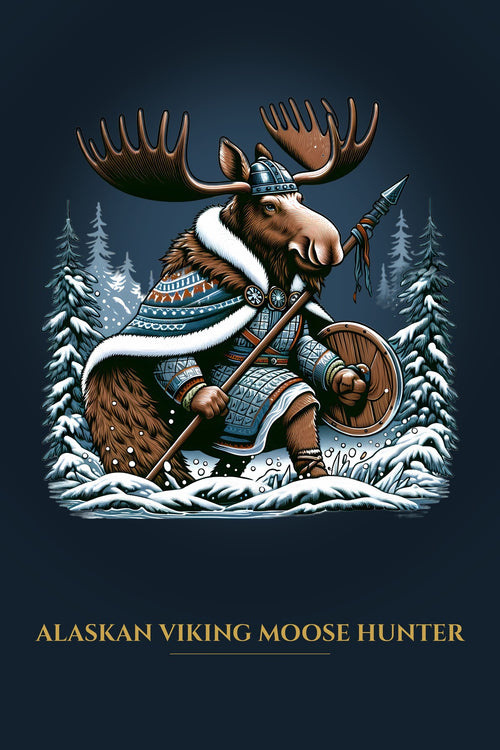 Alaskan Viking Moose Hunter – Art Print