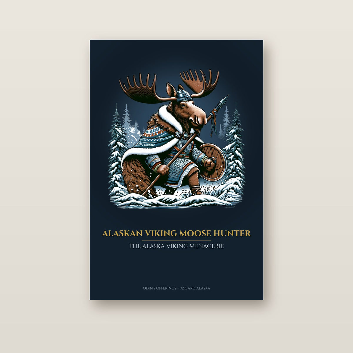 Alaskan Viking Moose Hunter – Art Print on a wall