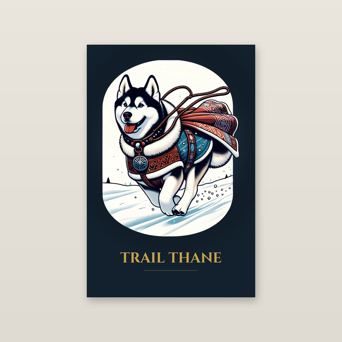 Trail Thane – Sled Dog Art Print on a wall
