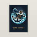 Ótr's Day Off – Sea Otter Art Print on a wall