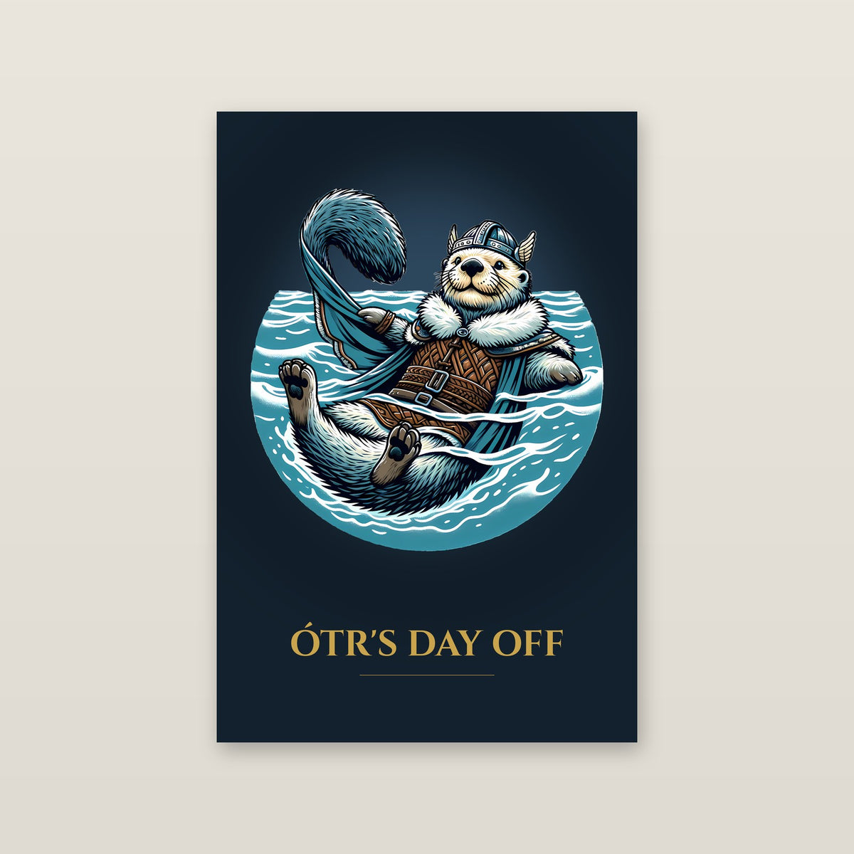 Ótr's Day Off – Sea Otter Art Print on a wall