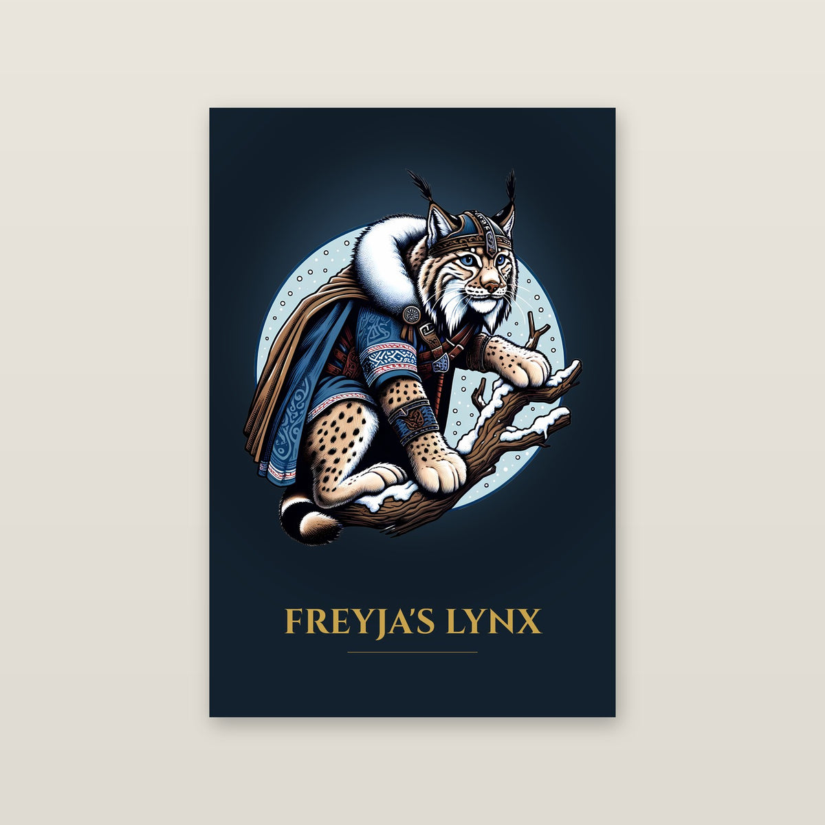 Freyja's Lynx – Art Print on a wall