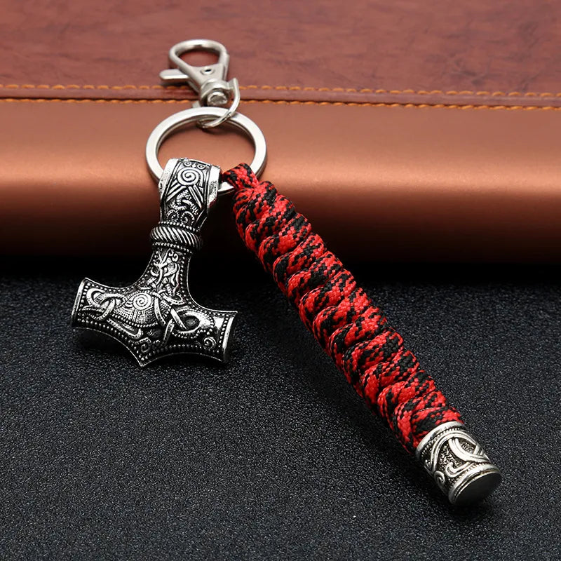 Thor's Hammer Mjolnir Paracord Keychain