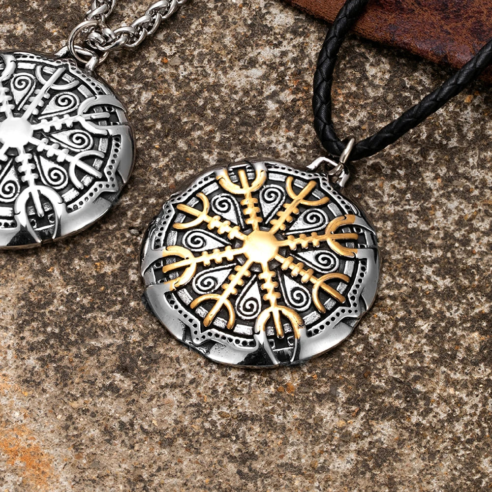 Norse Symbol Pendant Necklace – Vegvisir, Mjolnir or Arrowhead