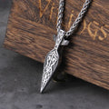 Viking Spearhead Pendant Necklace – Stainless Steel Knotwork