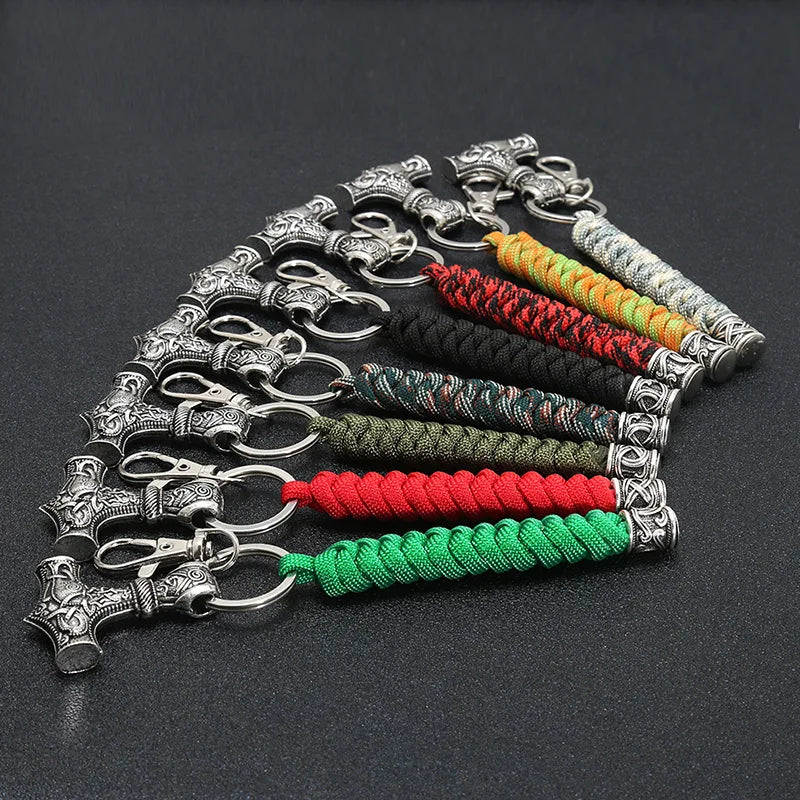 Thor's Hammer Mjolnir Paracord Keychain