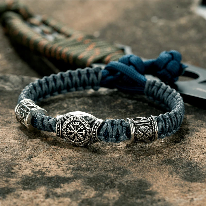 Vegvisir Paracord Bracelet – Rune Beads, Adjustable