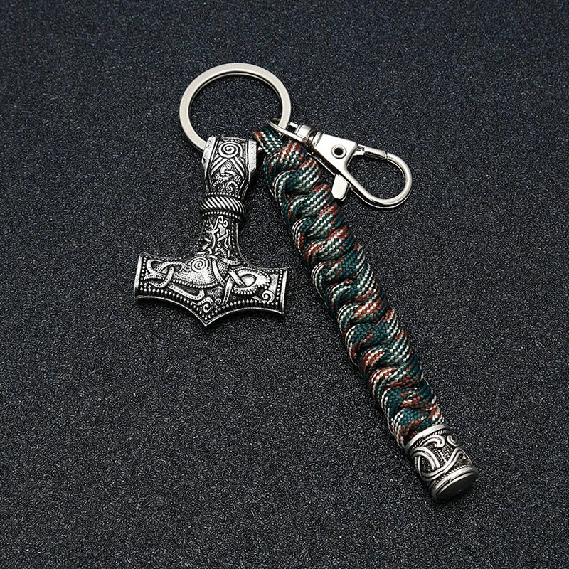 Thor's Hammer Mjolnir Paracord Keychain