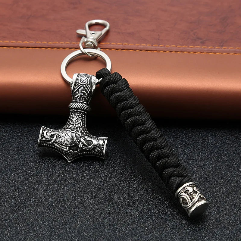 Thor's Hammer Mjolnir Paracord Keychain