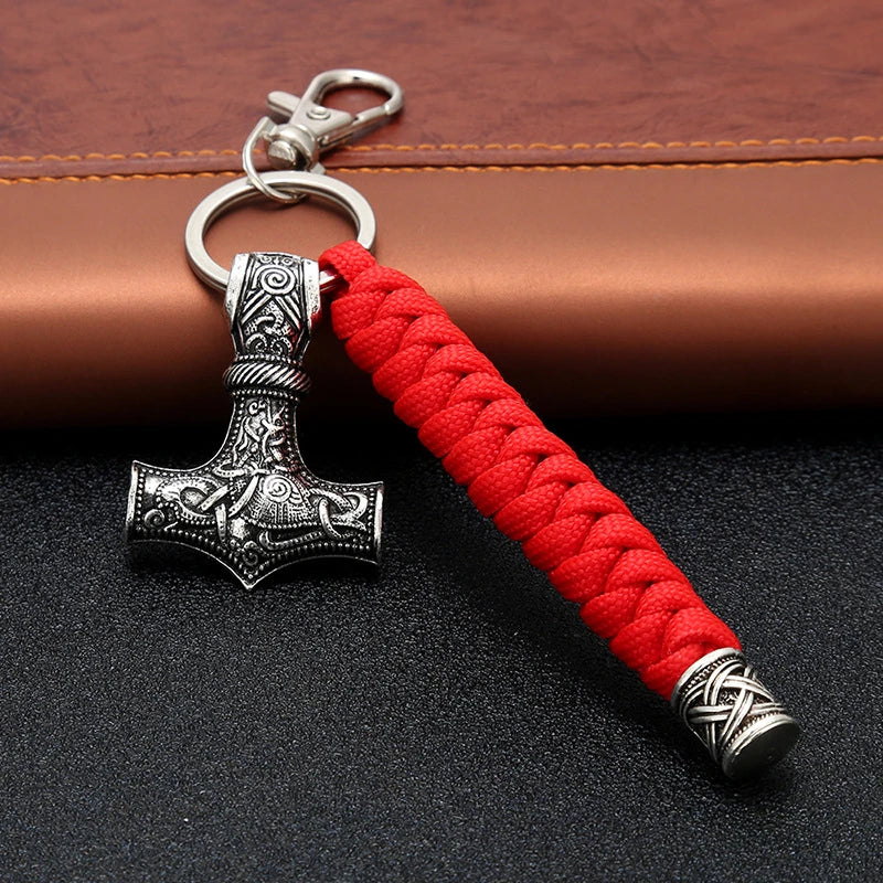 Thor's Hammer Mjolnir Paracord Keychain