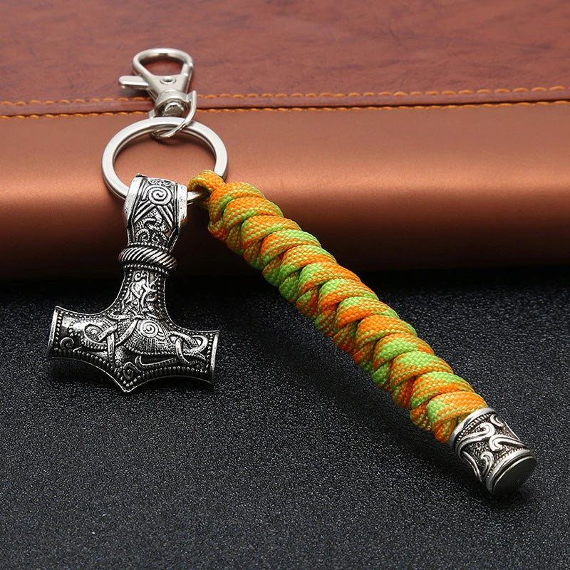Thor's Hammer Mjolnir Paracord Keychain