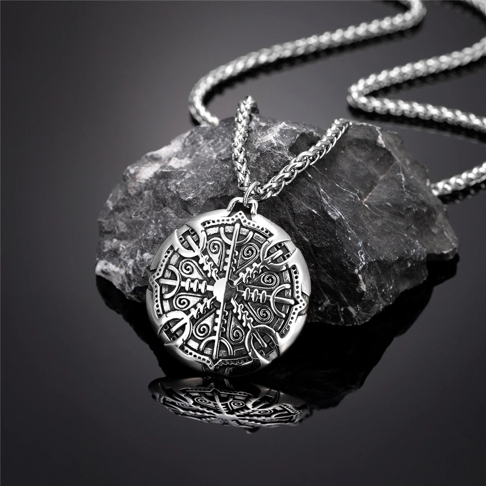 Norse Symbol Pendant Necklace – Vegvisir, Mjolnir or Arrowhead