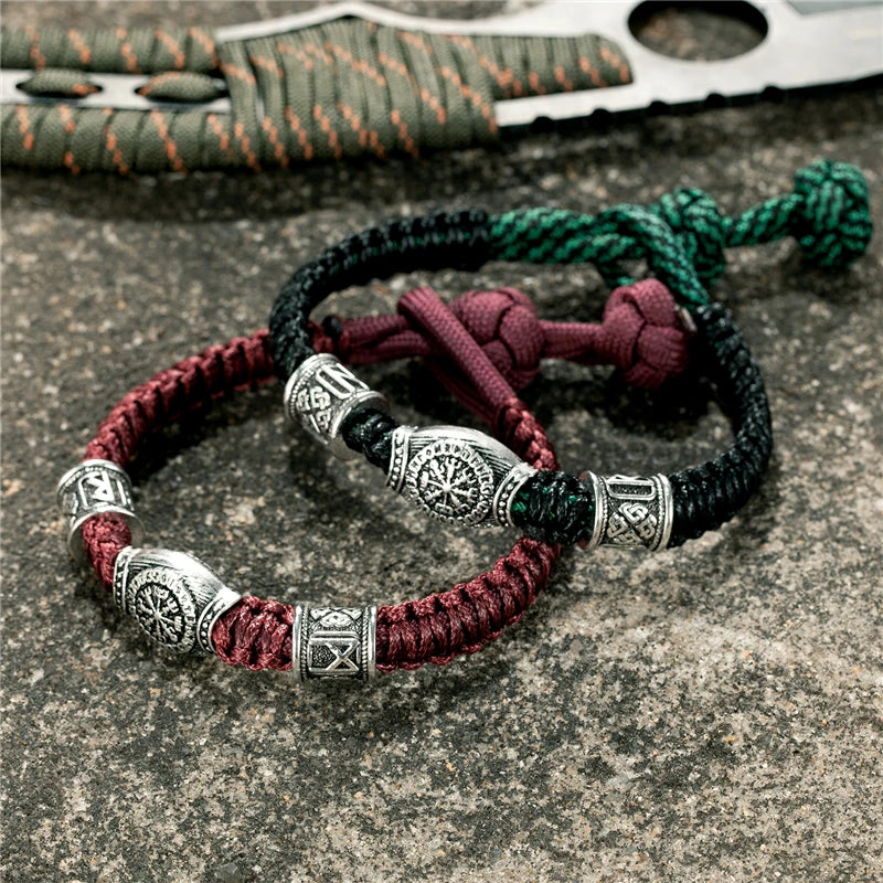 Vegvisir Paracord Bracelet – Rune Beads, Adjustable