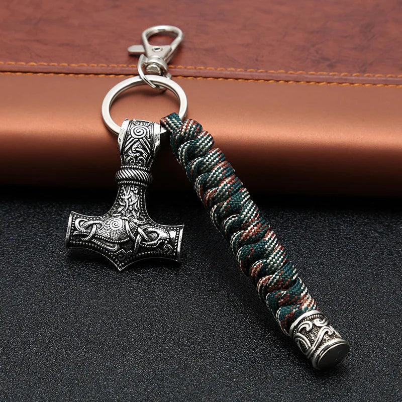 Thor's Hammer Mjolnir Paracord Keychain