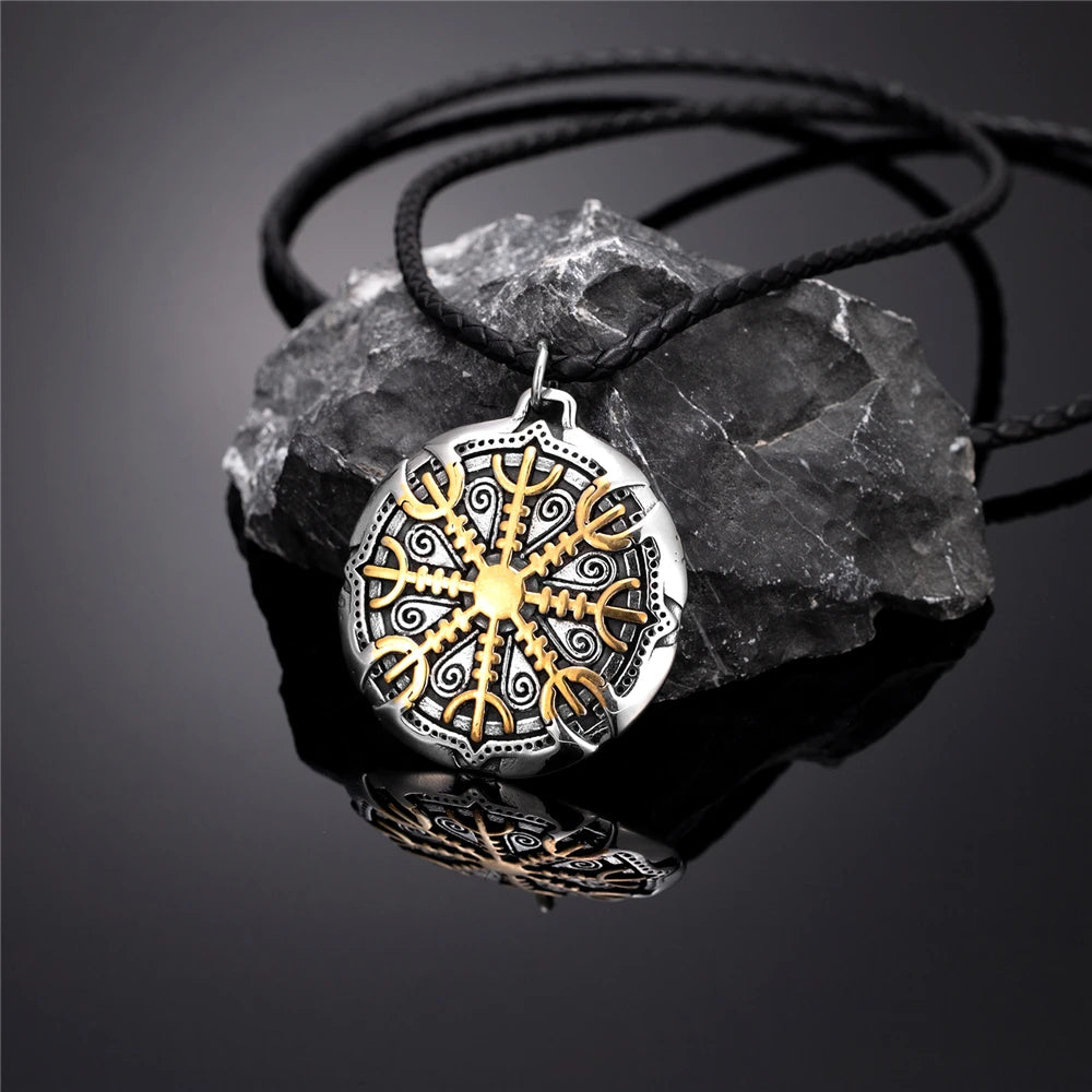 Norse Symbol Pendant Necklace – Vegvisir, Mjolnir or Arrowhead