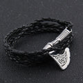 Viking Axe Wrap Bracelet – Braided Leather or Twisted Cord
