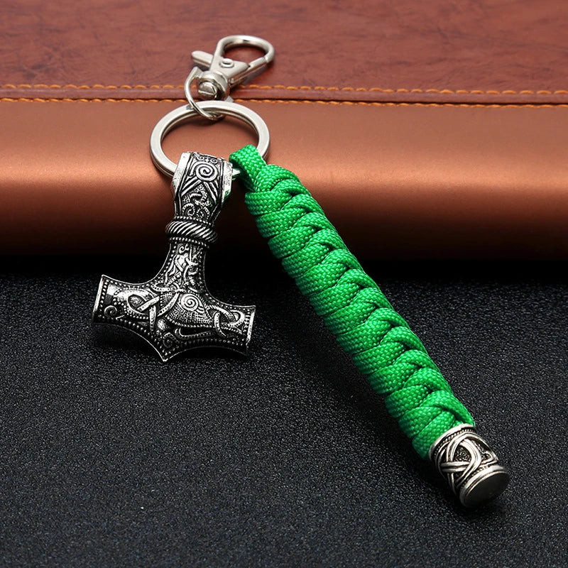 Thor's Hammer Mjolnir Paracord Keychain
