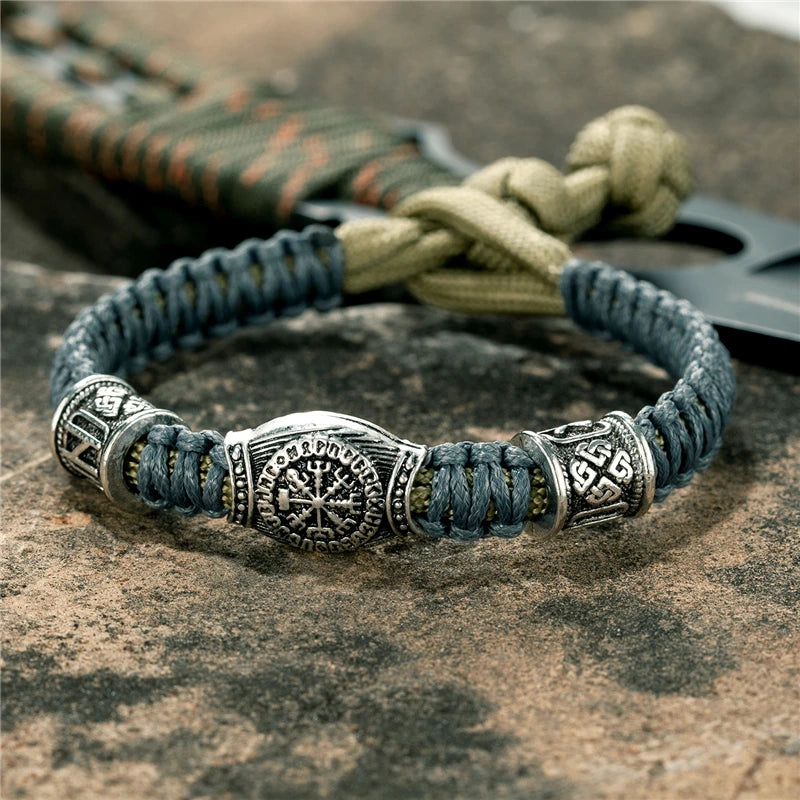 Vegvisir Paracord Bracelet – Rune Beads, Adjustable