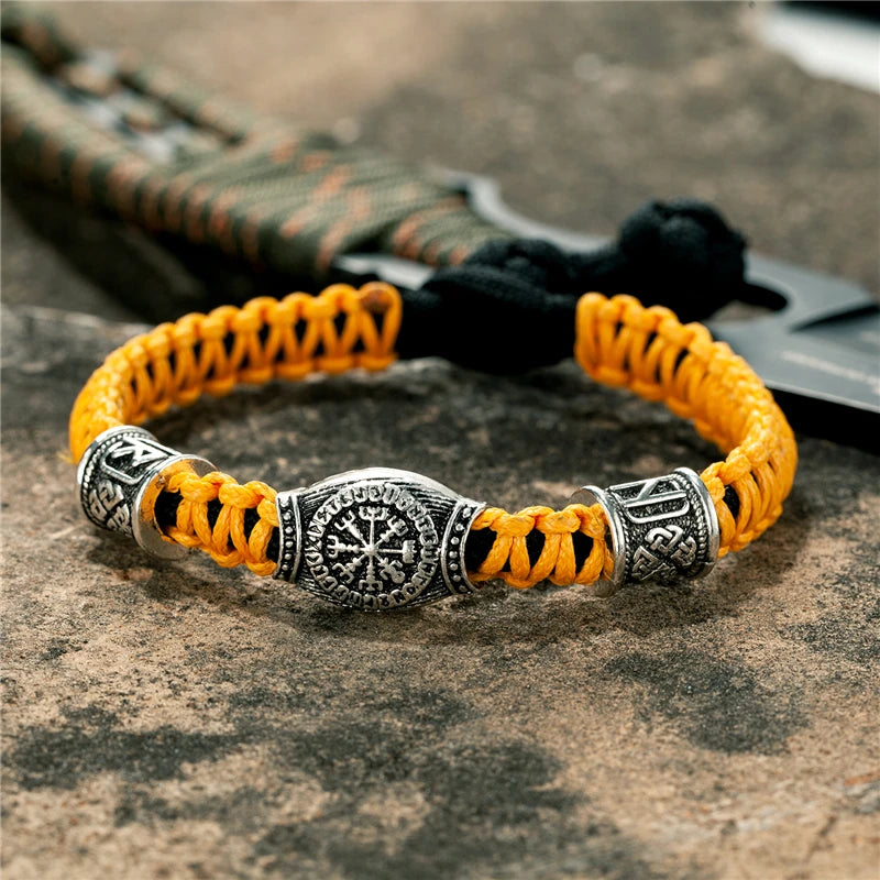 Vegvisir Paracord Bracelet – Rune Beads, Adjustable