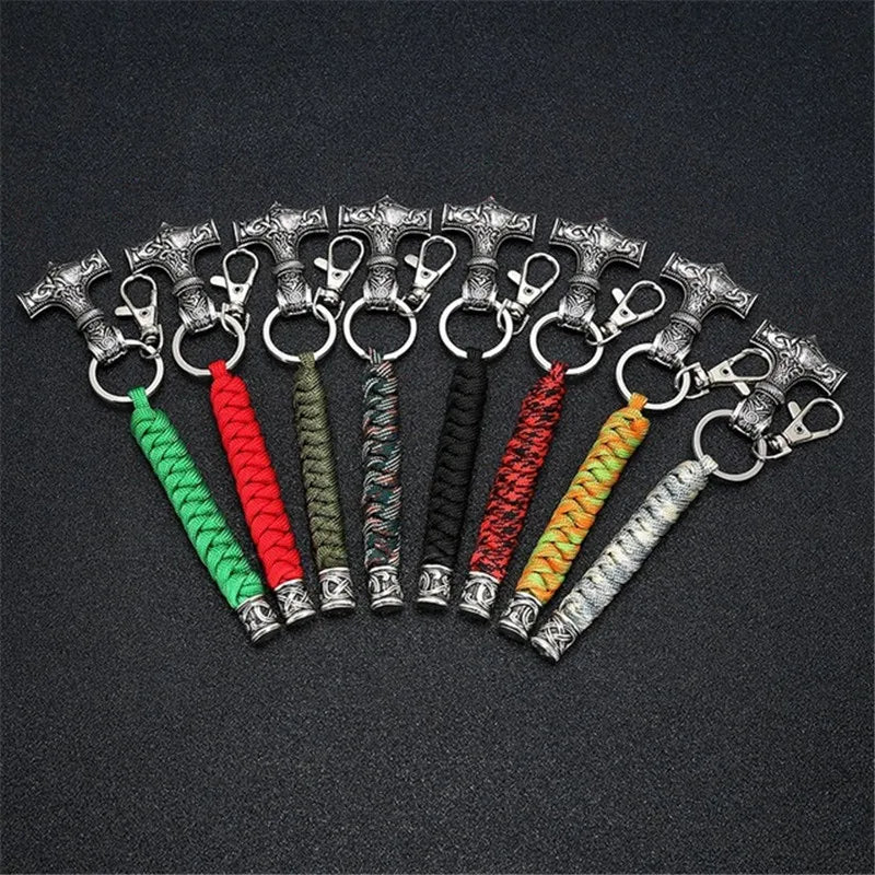 Thor's Hammer Mjolnir Paracord Keychain