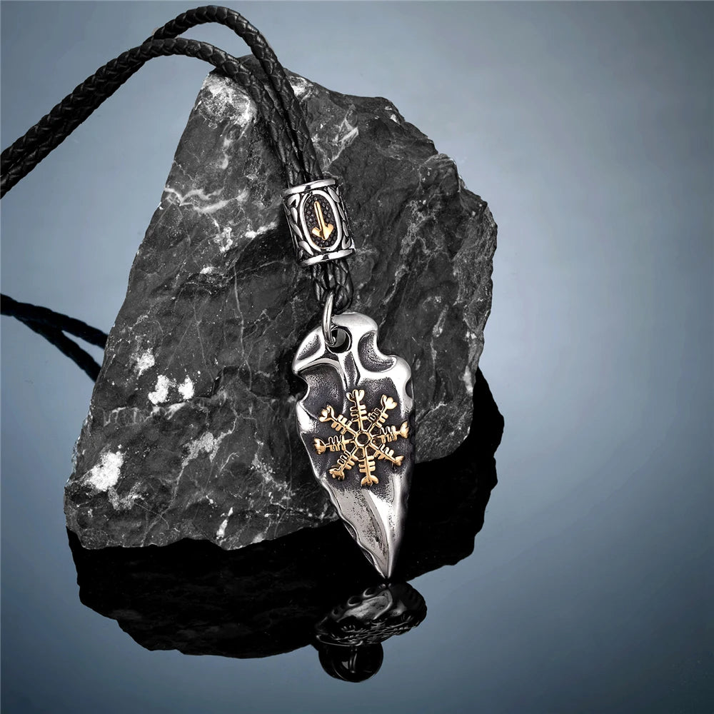 Helm of Awe Arrowhead Pendant Necklace – Stainless Steel