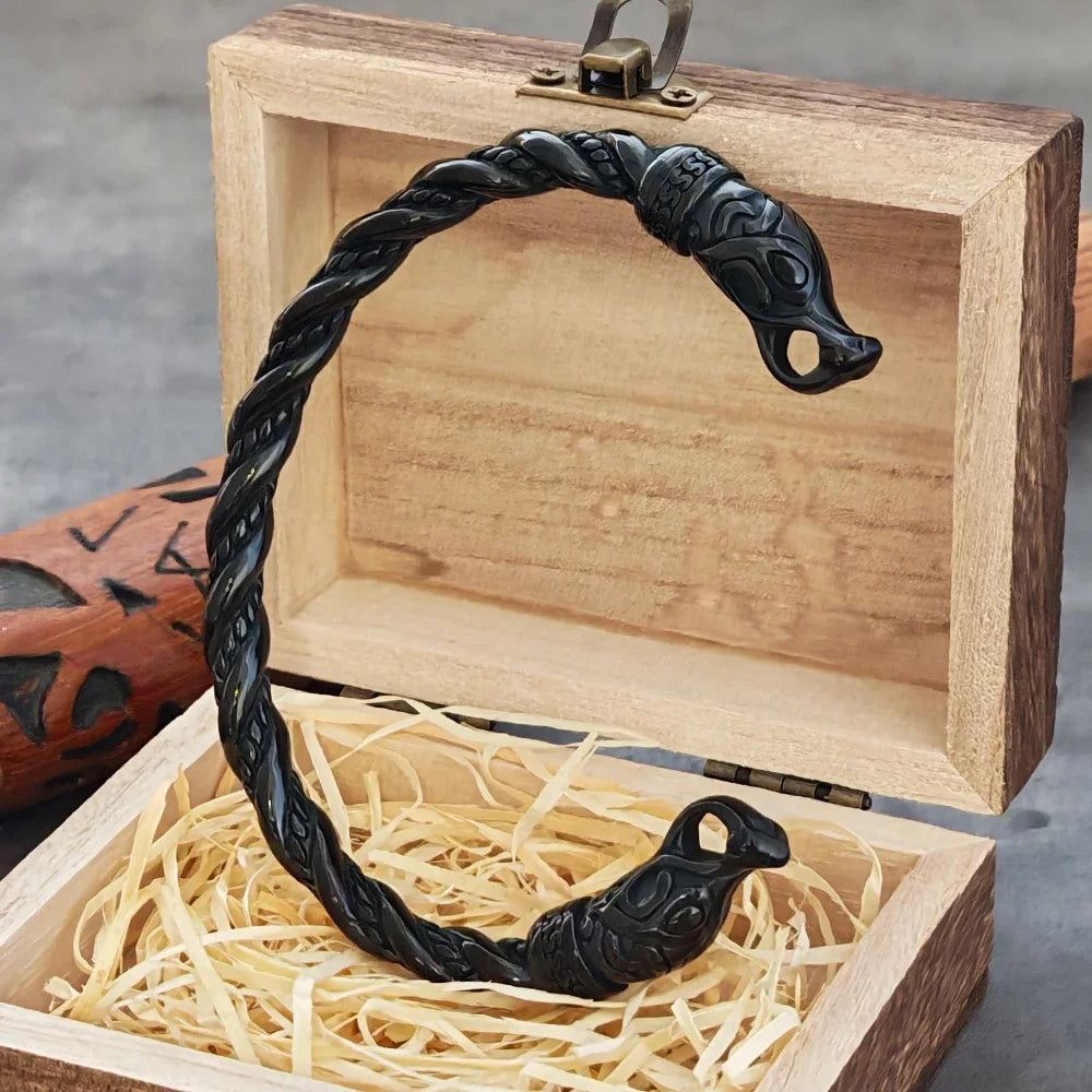 Viking Dragon Head Arm Ring Cuff – Stainless Steel