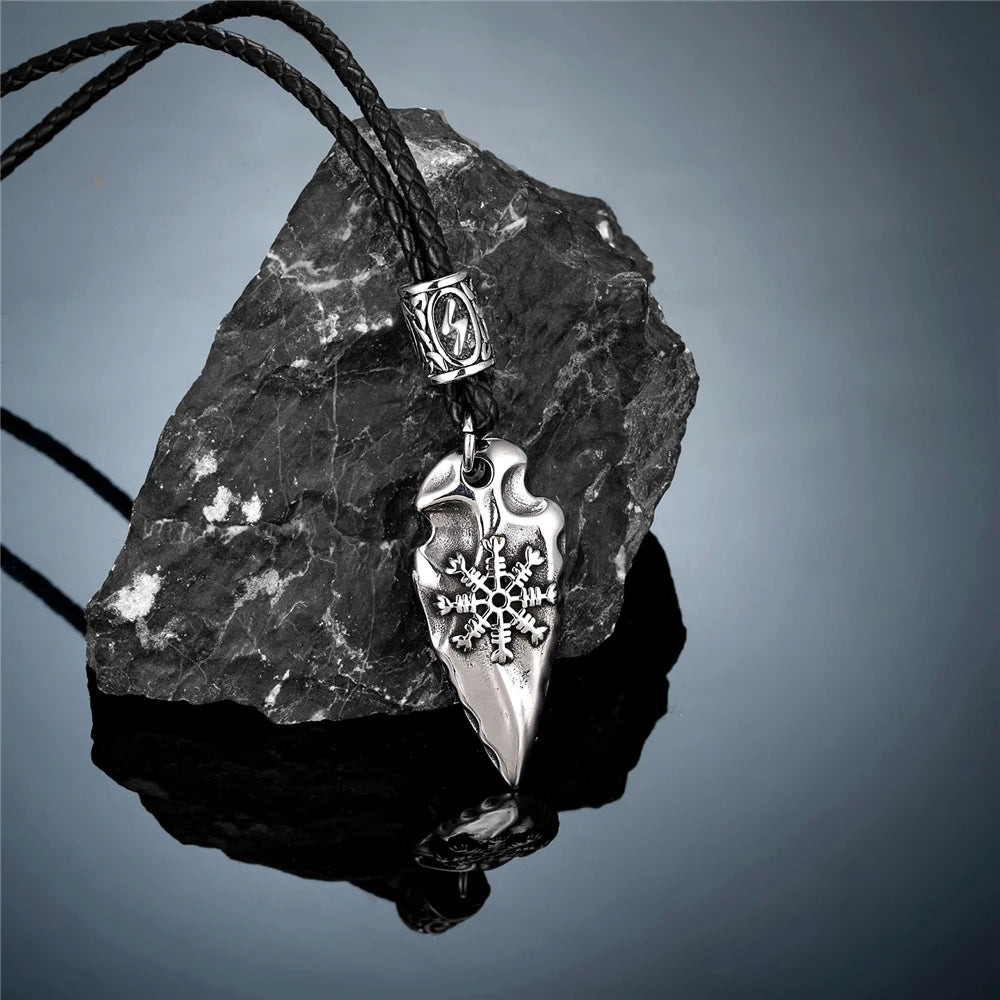 Helm of Awe Arrowhead Pendant Necklace – Stainless Steel