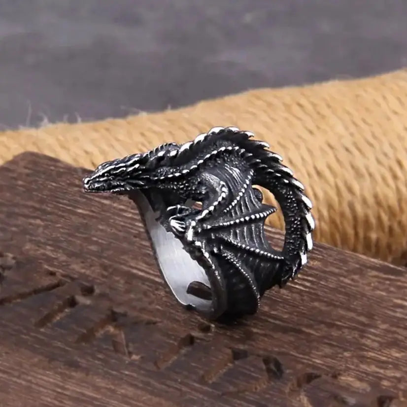 Viking Dragon Ring – Stainless Steel