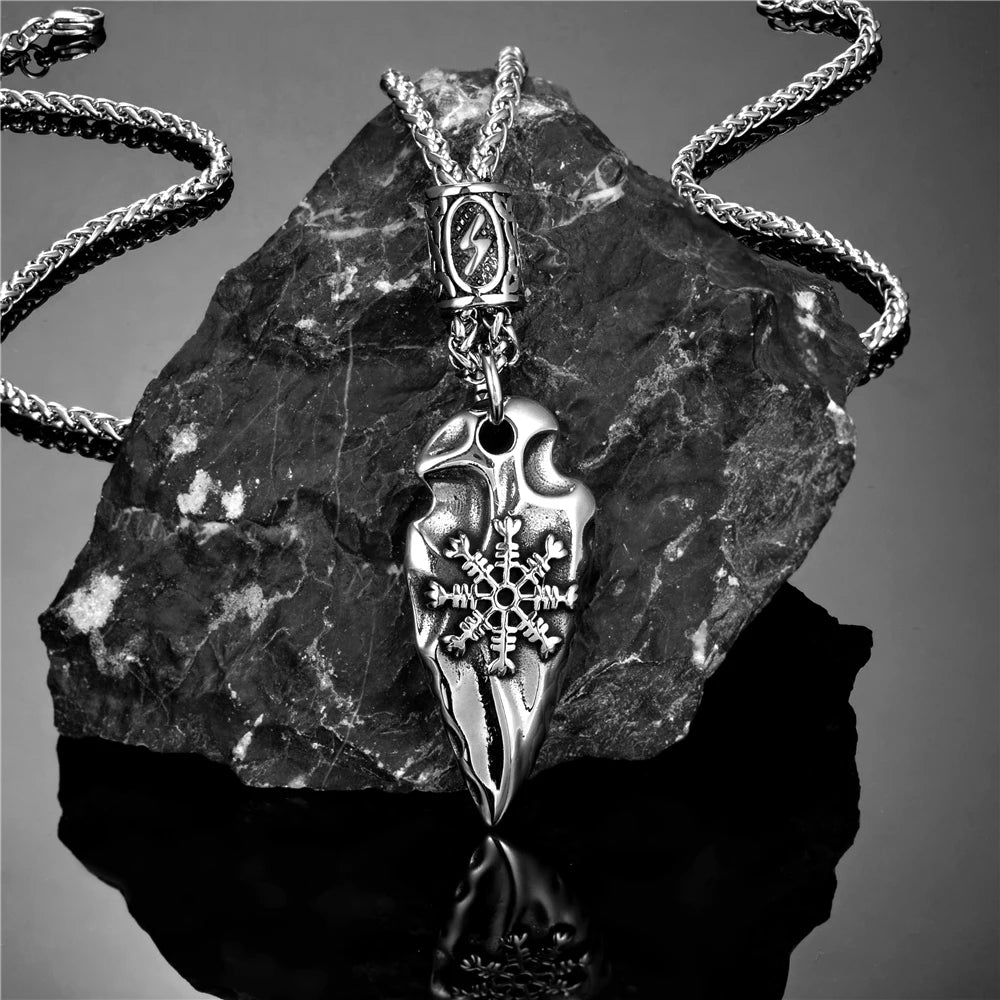 Helm of Awe Arrowhead Pendant Necklace – Stainless Steel