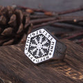 Vegvisir and Helm of Awe Signet Ring – Stainless Steel