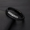 Norse Rune Braided Leather Bracelet – Stainless Steel Beads