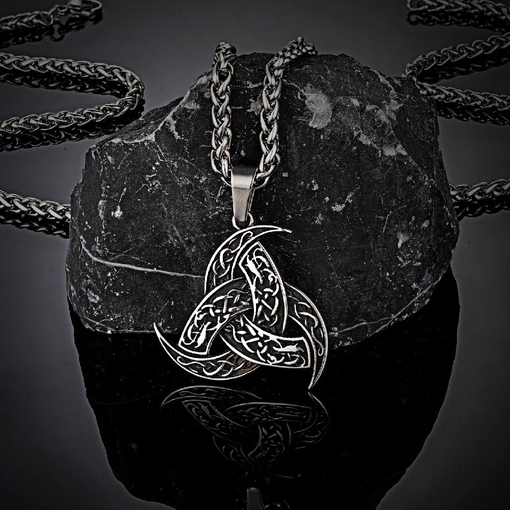 Triple Horn of Odin Pendant Necklace – Stainless Steel