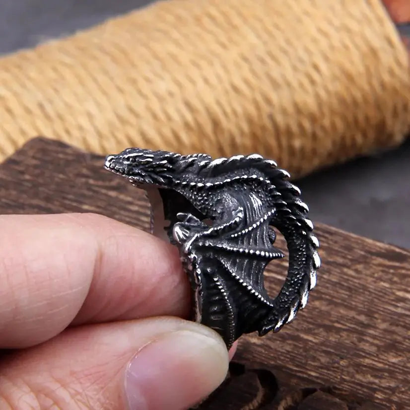 Viking Dragon Ring – Stainless Steel
