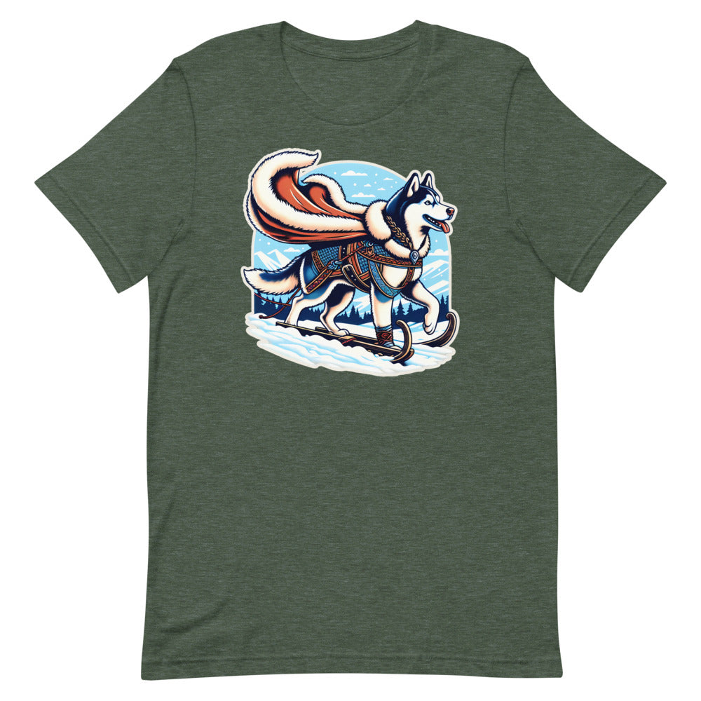 Who's Mushing Who? – Unisex Tee in Heather Forest