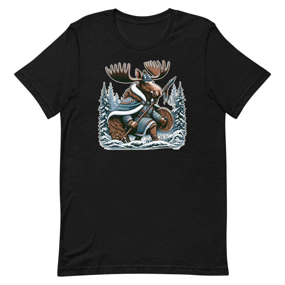 Alaskan Viking Moose Hunter – Unisex Tee in Black