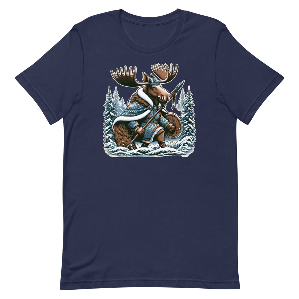 Alaskan Viking Moose Hunter – Unisex Tee in Navy