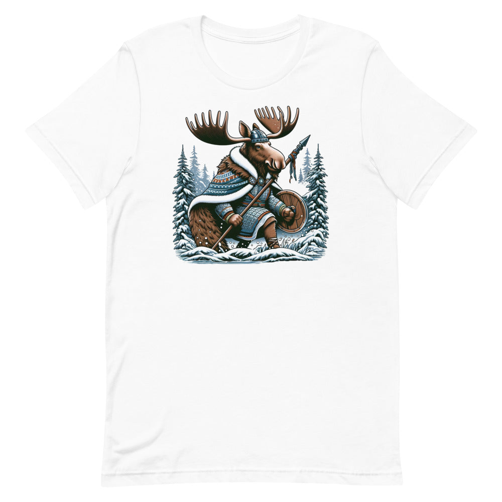 Alaskan Viking Moose Hunter – Unisex Tee in White