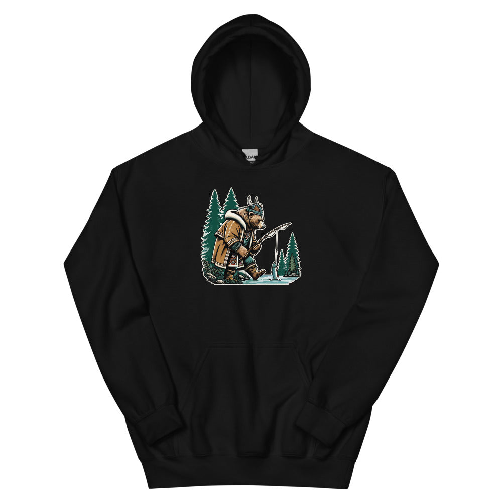 Bjørn the Salmon Raider – Hoodie in Black