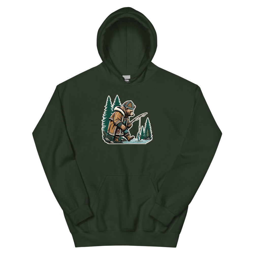 Bjørn the Salmon Raider – Hoodie in Forest Green